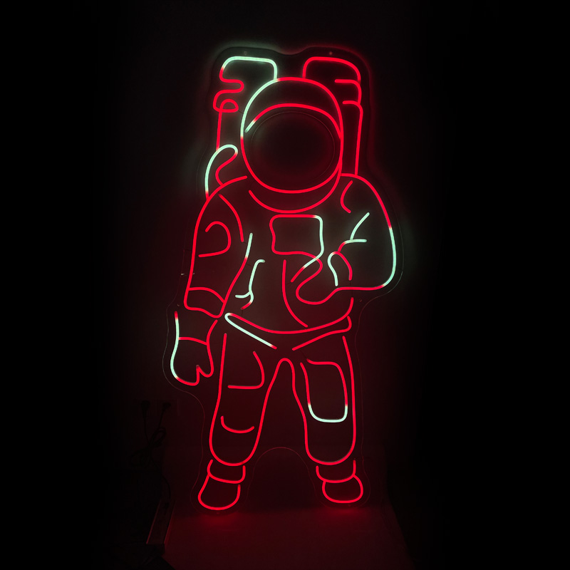 Custom neon astronaut logo