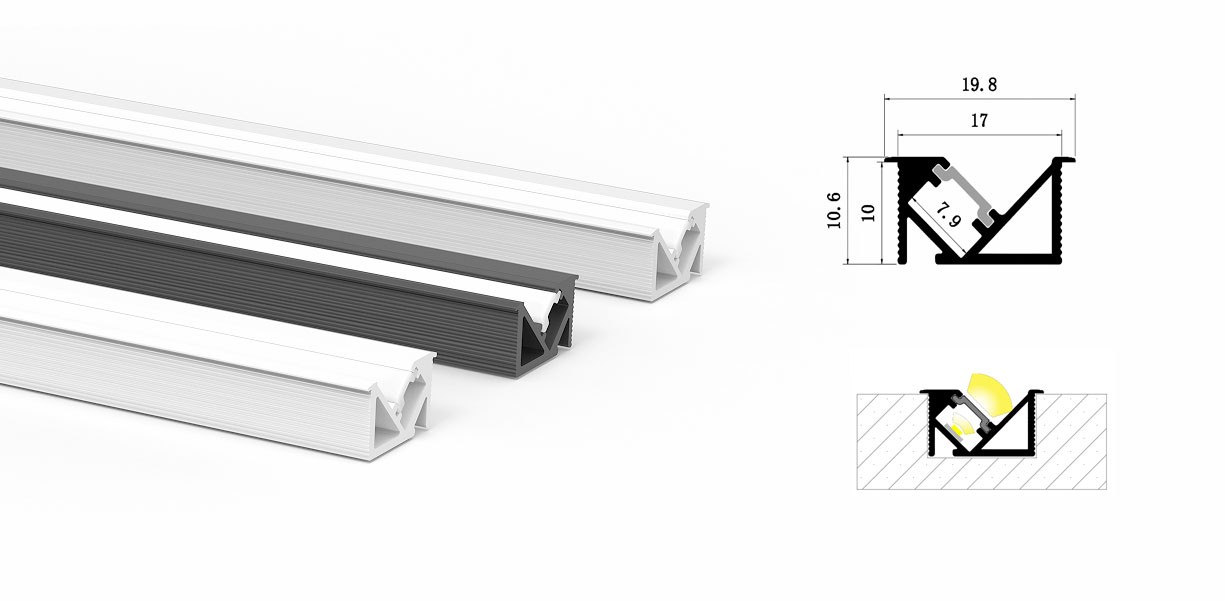 Slim Linear Aluminum Profile 0.8mm Indoor Lighting-