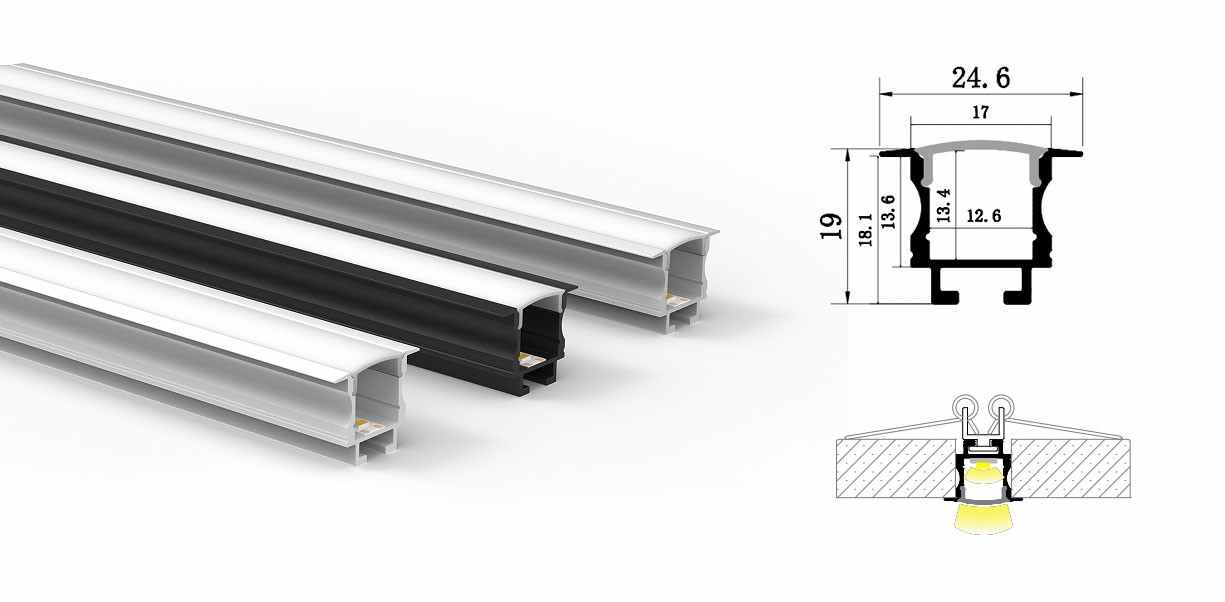 Slim Linear Aluminum Profile 0.8mm Indoor Lighting-